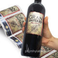 Impressão personalizada adesivos à prova d'água Rótulo de garrafa de vinho